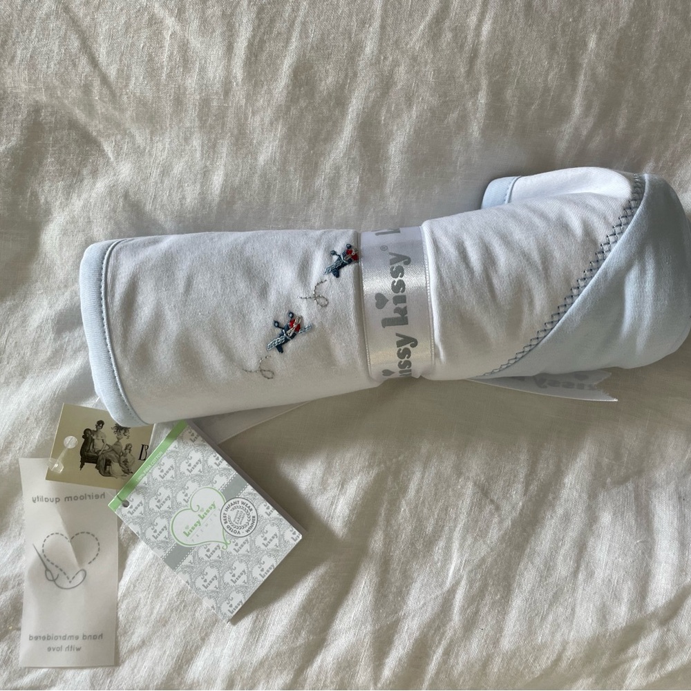 KISSY KISSY Boy's Hand-Embroidered Sky Traffic Blanket - NWT